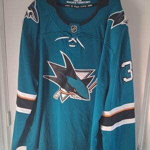 Fanatics Logan Couture San Jose Sharks NHL Hockey Jersey Teal Home Adult 3XL